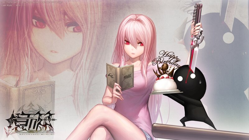 Anime girl with book and sword