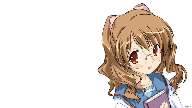 Anime Girl with Book — Brown, Calm