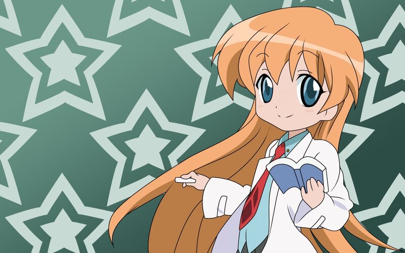 Anime Girl with Book — Orange