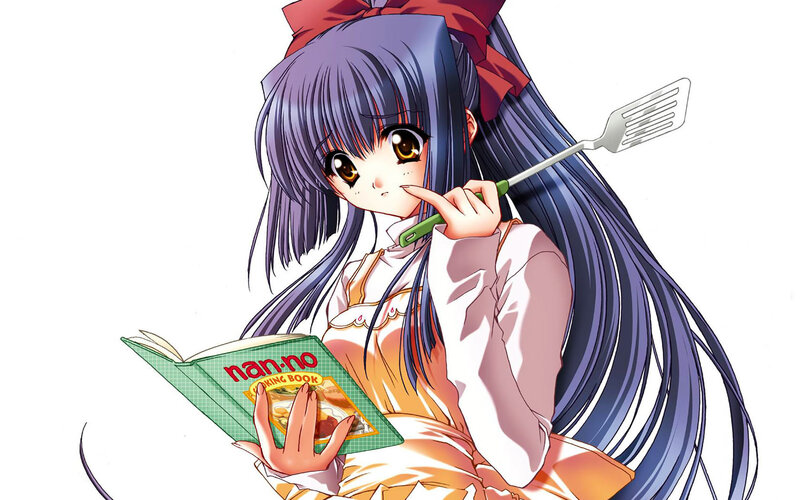 Anime Girl with Book — Purple, Calm, Manga