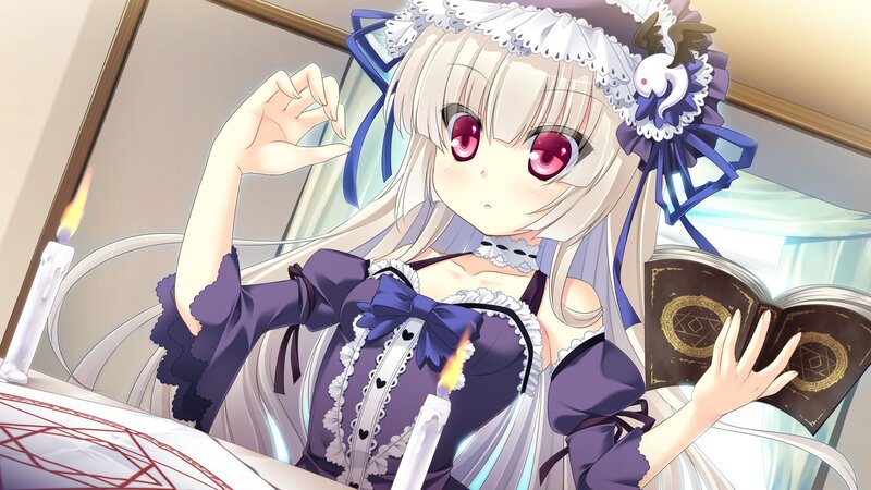 Anime Girl with Book — Purple, Calm