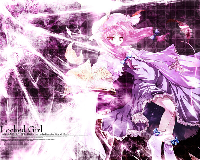 Anime Girl with Book — Purple, Dramatic, Magic