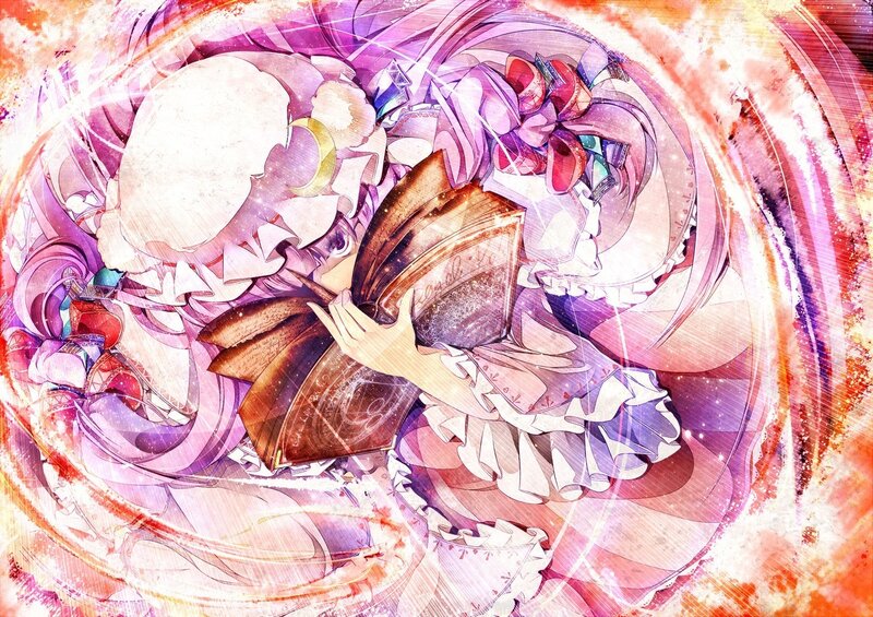 Anime Girl with Book — Purple, Dramatic