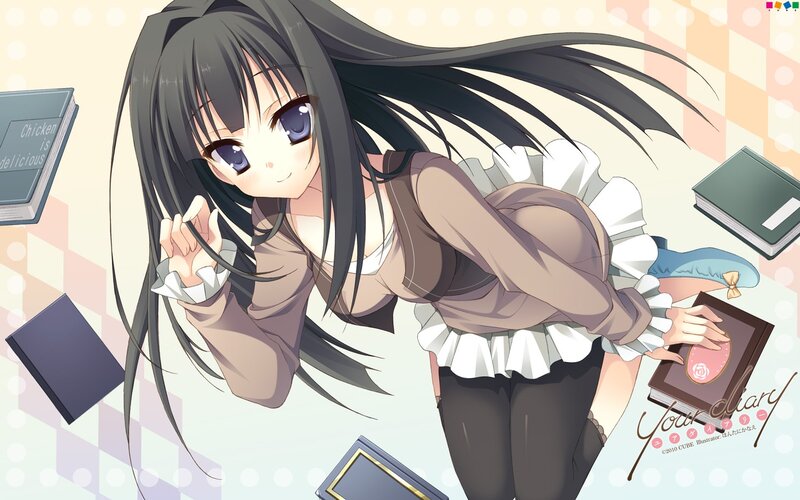anime girl with books