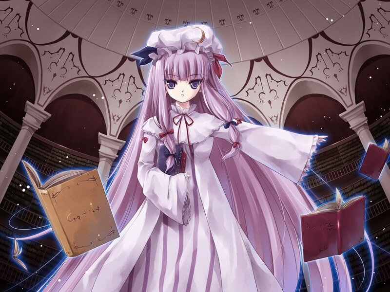 anime girl with books