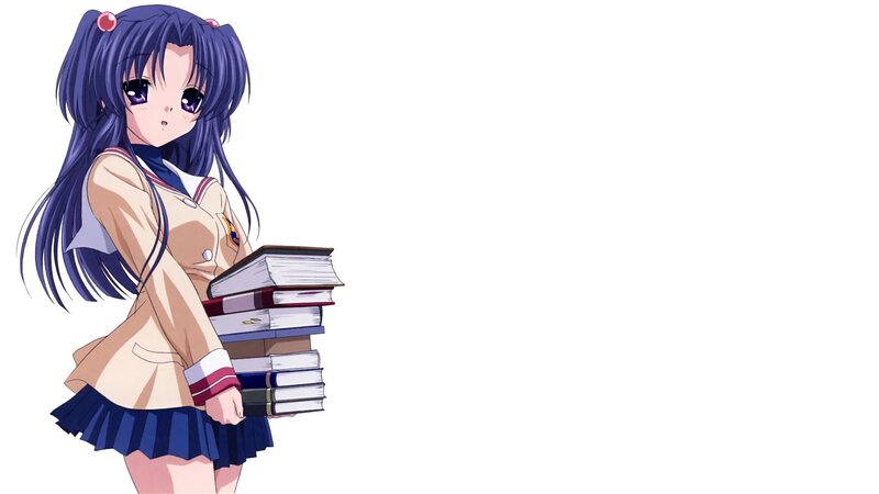anime girl with books