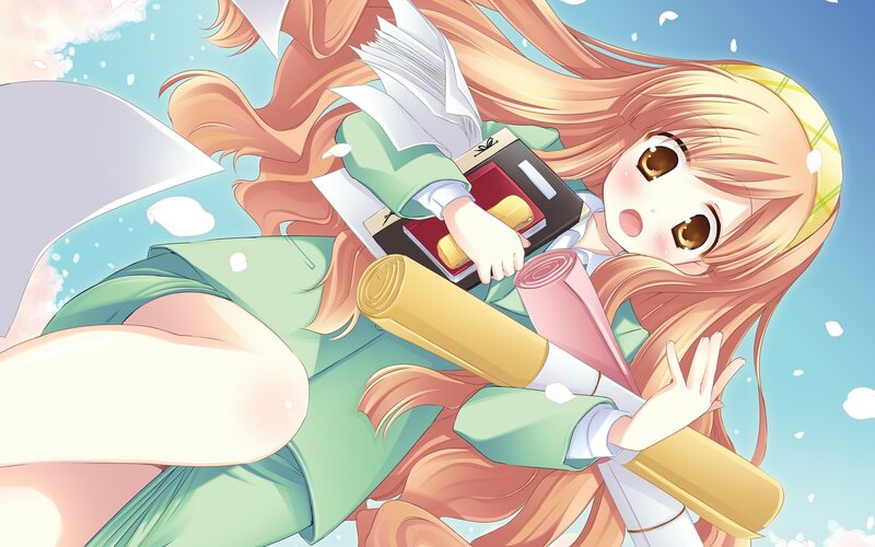 anime girl with books
