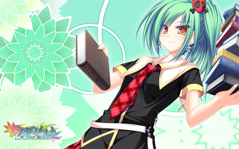 anime girl with books