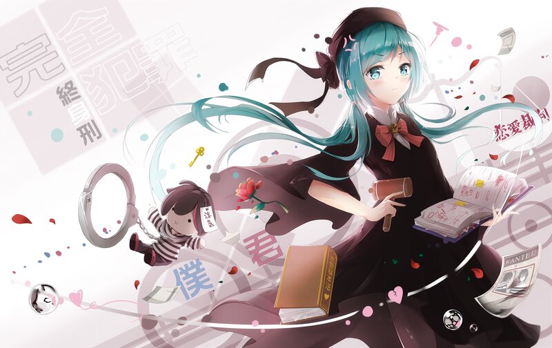 Anime Girl with Books — Blue