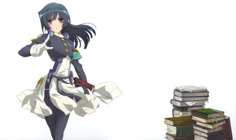 Anime Girl with Books — White