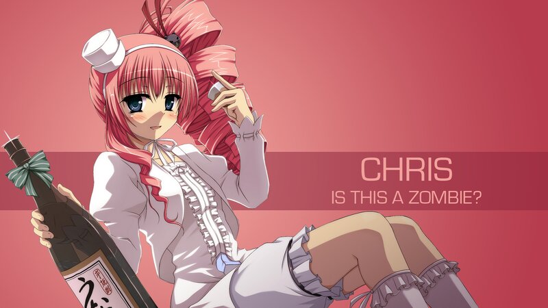 Anime Girl with Bottle — Pink