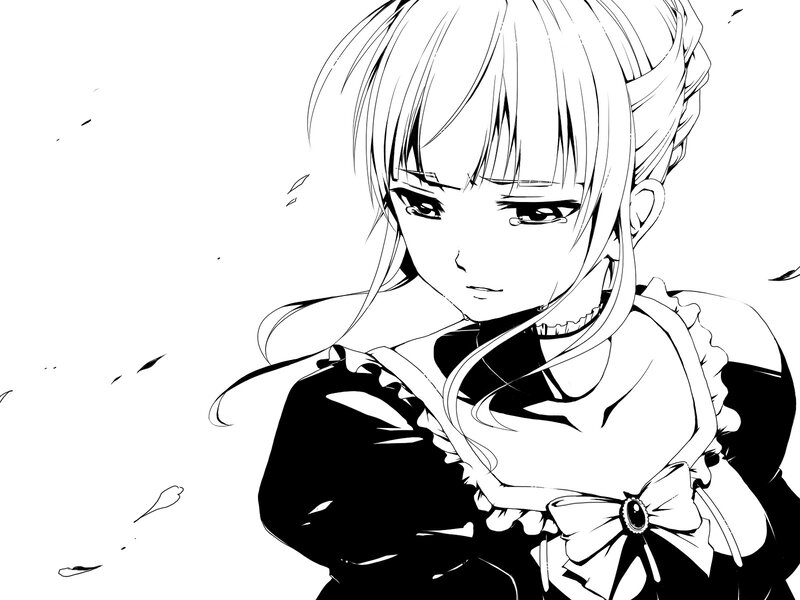anime girl with bow