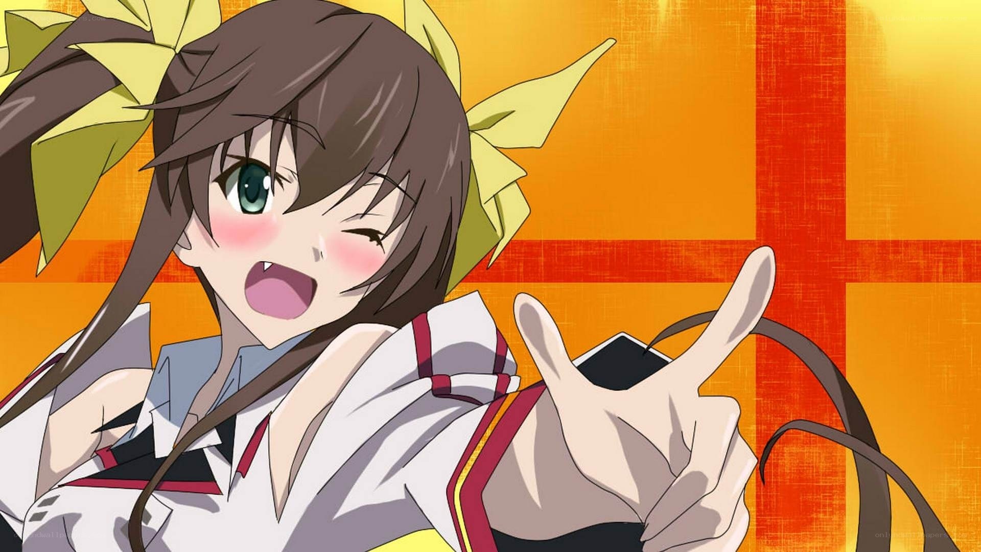 anime girl with bow