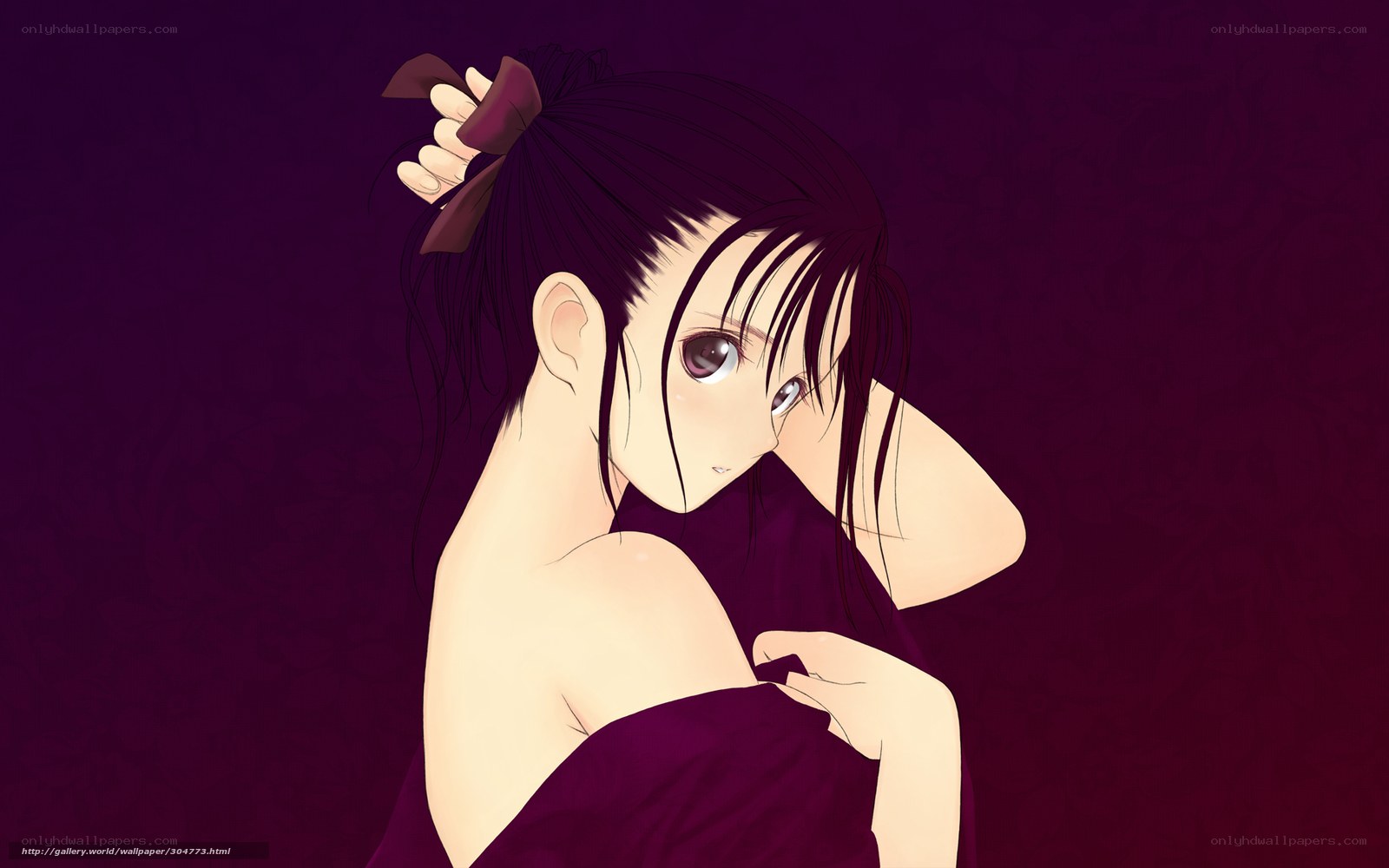 anime girl with bow