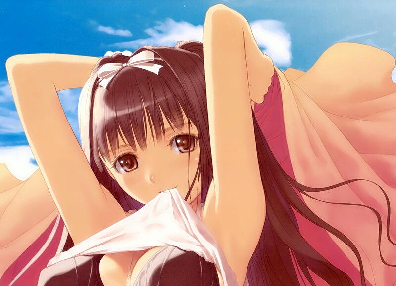 anime girl with bow