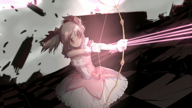 Anime girl with bow and arrow