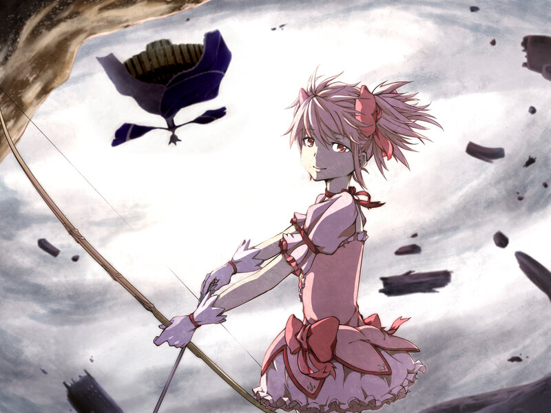 Anime girl with bow and arrow