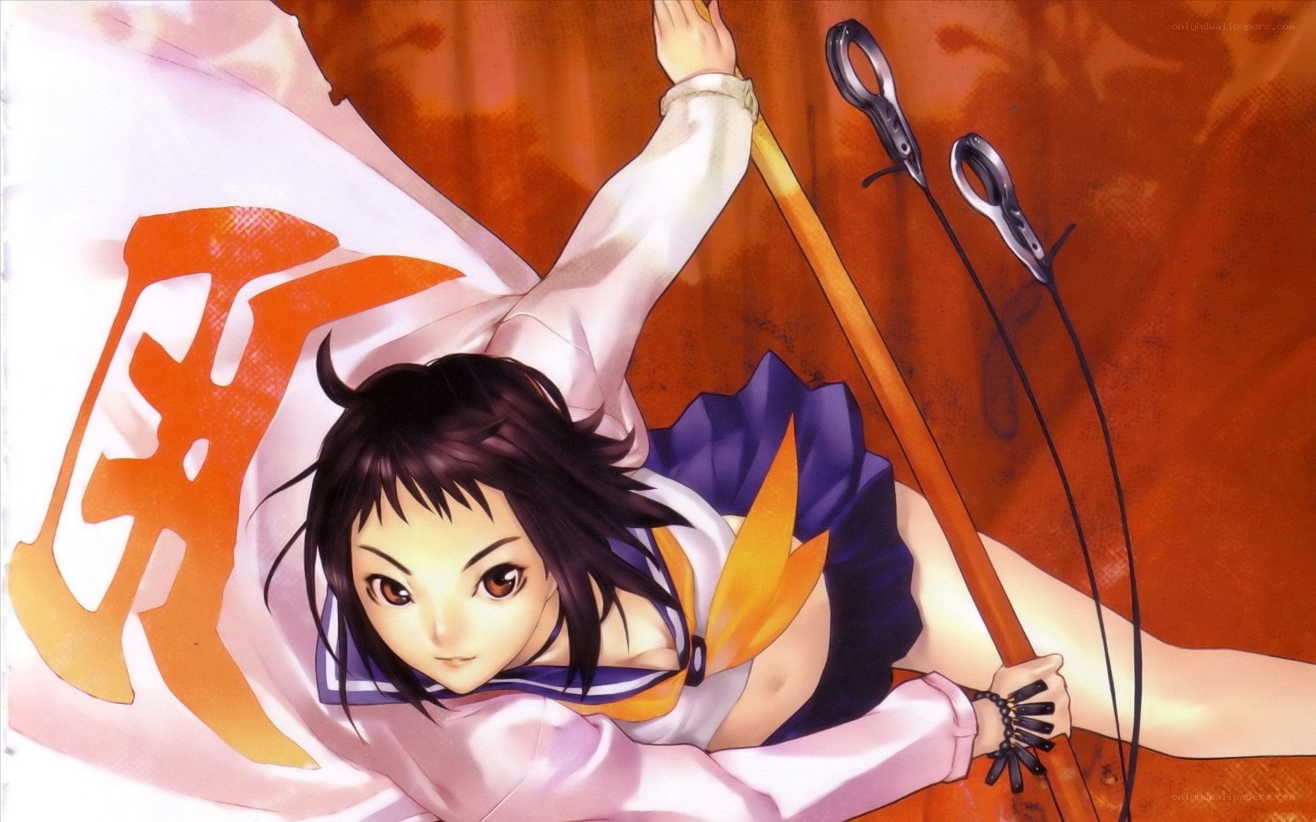 anime girl with bow and arrow