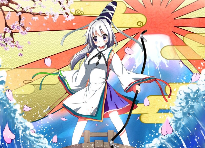 anime girl with bow and arrow