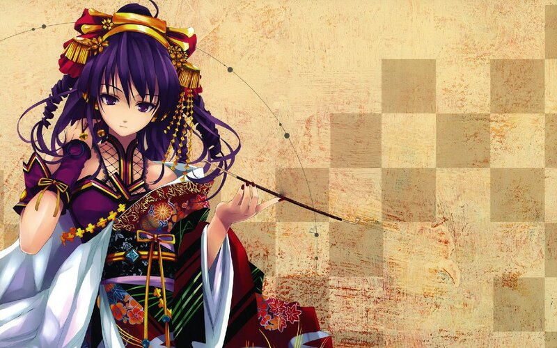 anime girl with bow and arrow