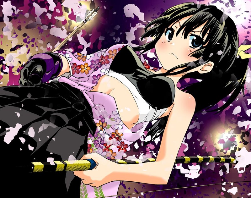 anime girl with bow and arrow