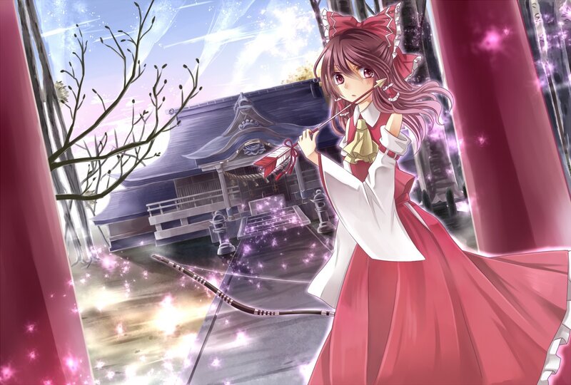 Anime girl with bow and arrow