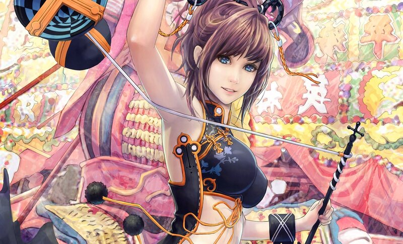 anime girl with bow and arrow