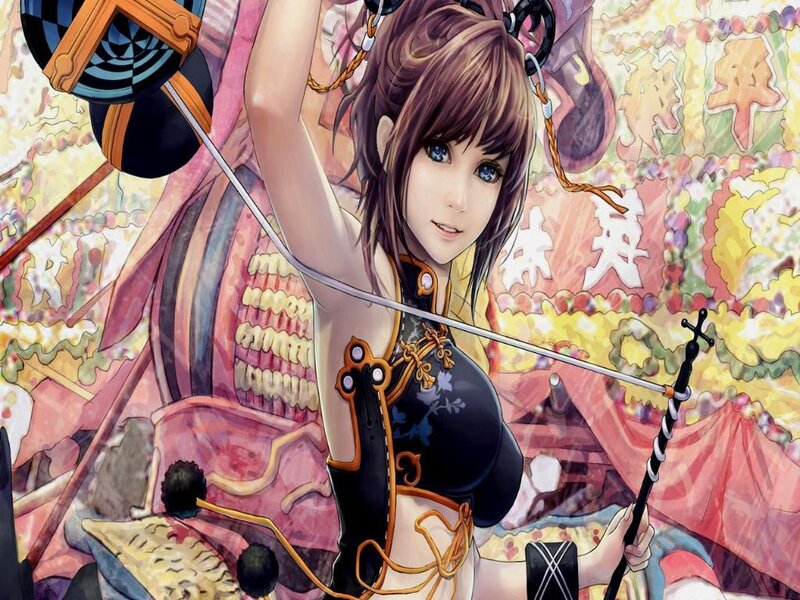 anime girl with bow and arrow
