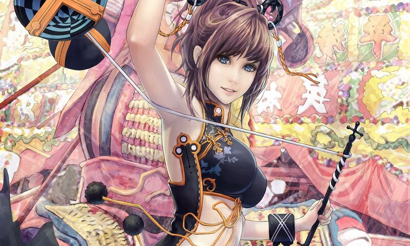 anime girl with bow and arrow