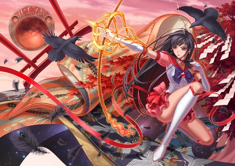 Anime Girl with Bow and Arrow — Red