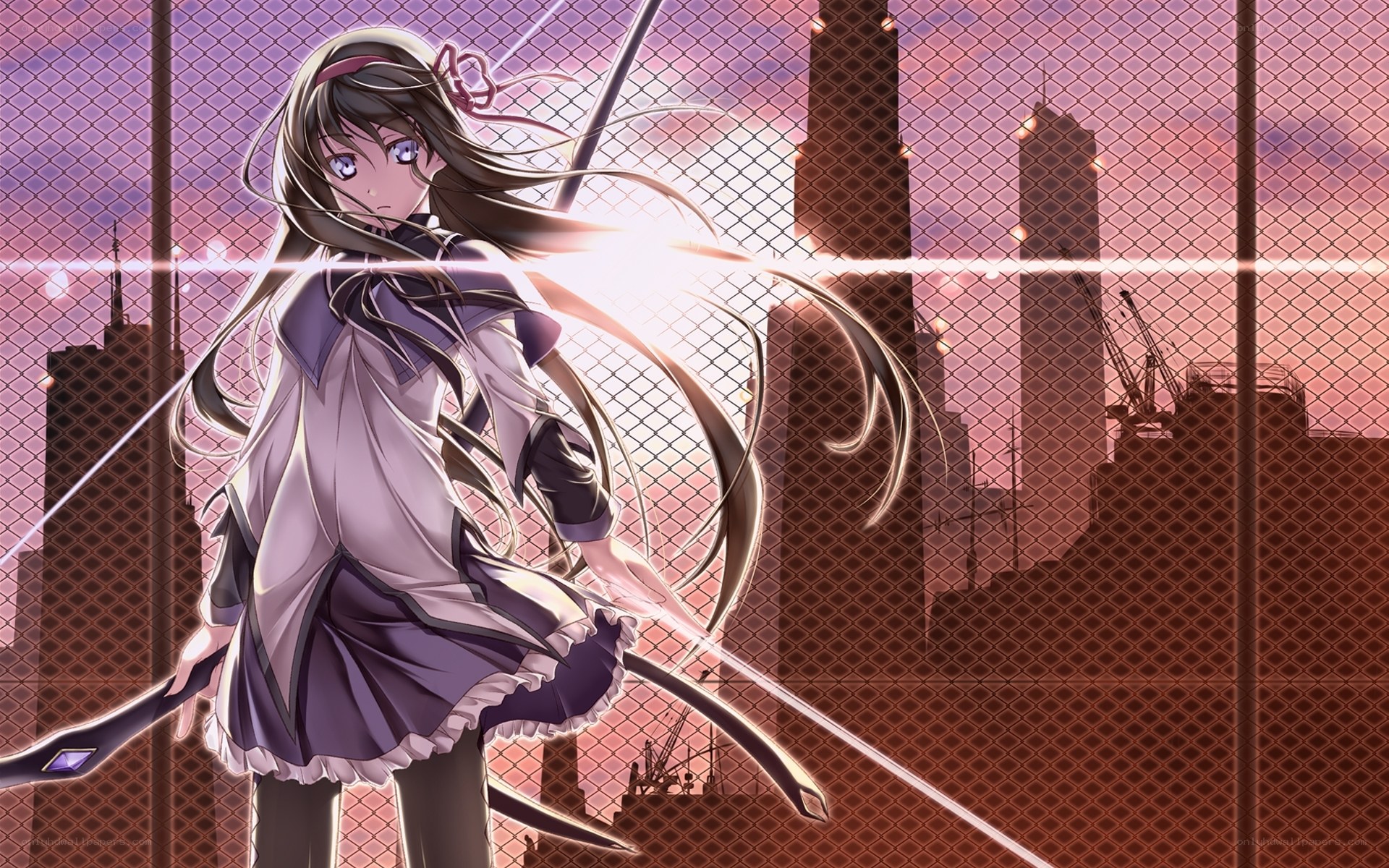 anime girl with bow and arrow