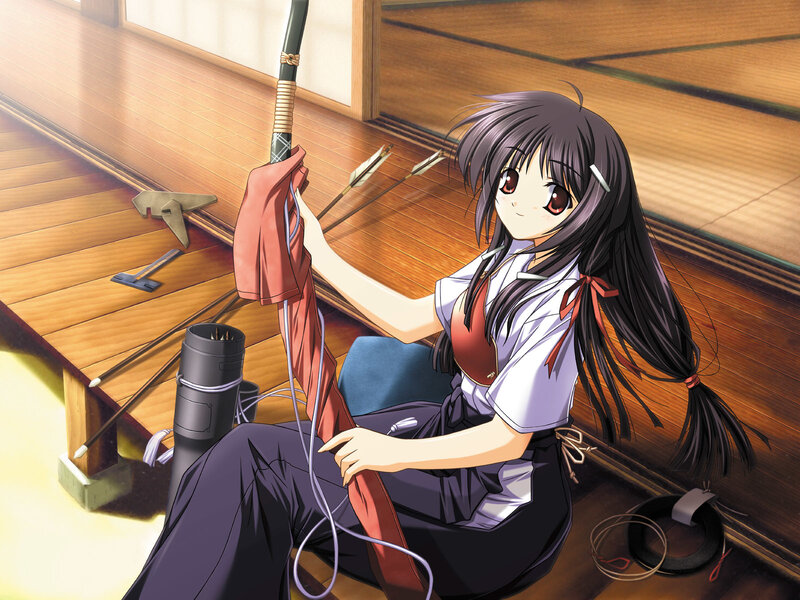Anime girl with bow and arrows
