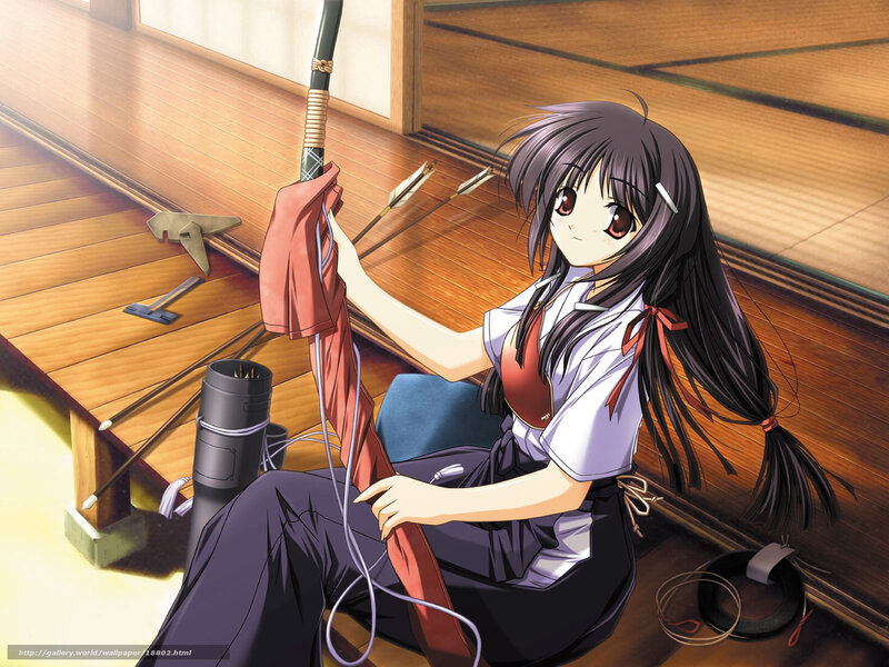 Anime girl with bow and arrows