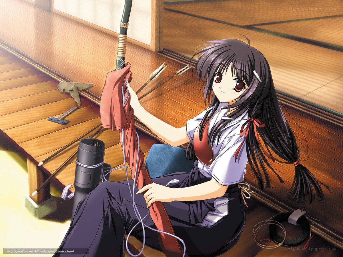 Anime girl with bow and arrows