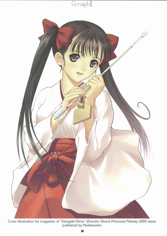 Anime girl with bow and wand