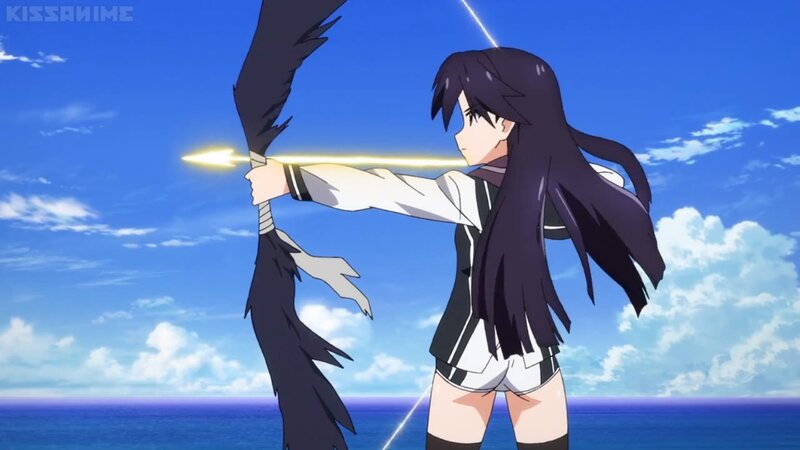 Anime Girl with Bow — Blue, Dramatic, Afternoon
