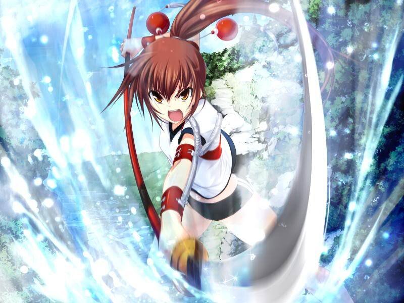 Anime Girl with Bow — Blue, Dynamic