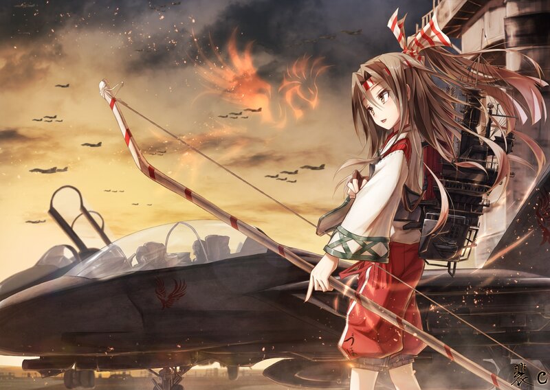 Anime Girl with Bow — Brown, Dramatic