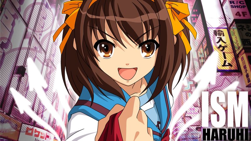 Anime Girl with Bow — Brown, Energetic