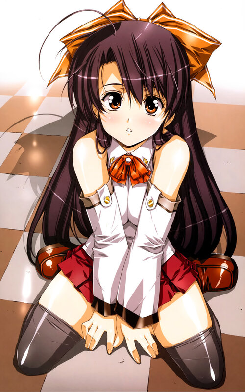 Anime Girl with Bow — Brown, Innocent