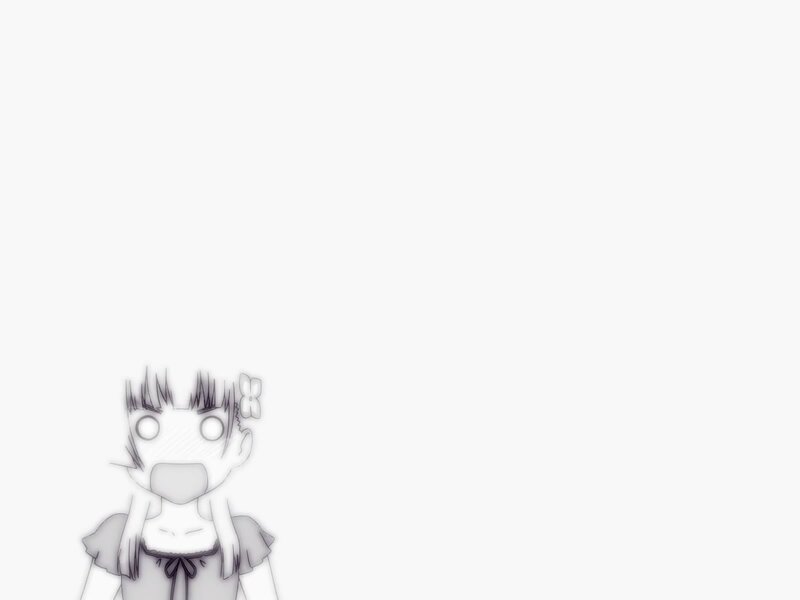Anime Girl with Bow — Gray, Neutral