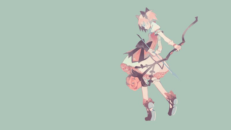 Anime Girl with Bow — Green, Dynamic, Arrow