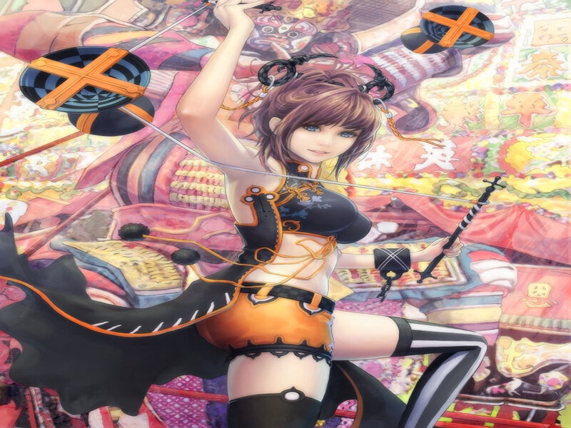 Anime Girl with Bow — Orange