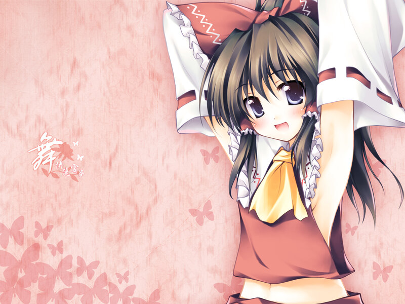 Anime Girl with Bow — Pink, Cheerful