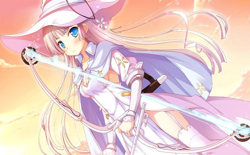 Anime Girl with Bow — Pink, Dramatic