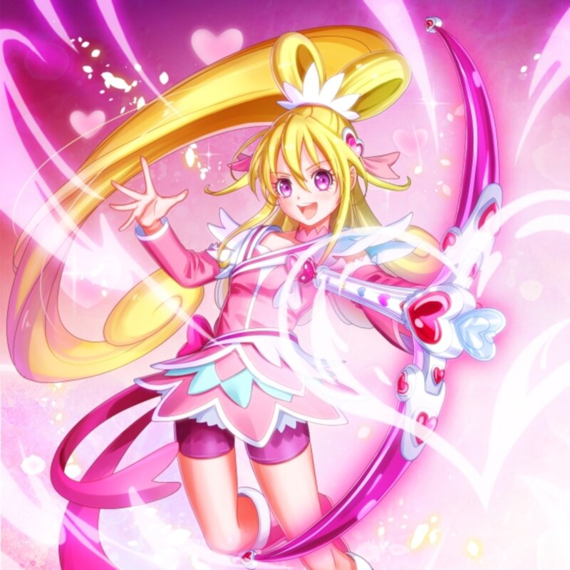 Anime Girl with Bow — Pink, Energetic