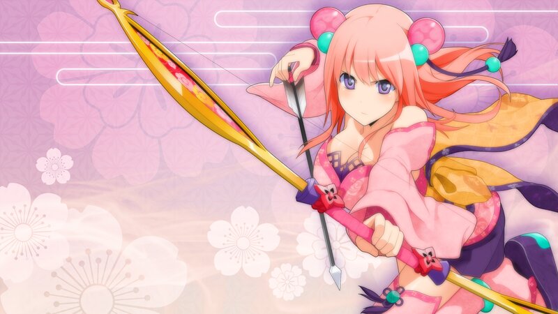 Anime Girl with Bow — Pink, Playful, Spring