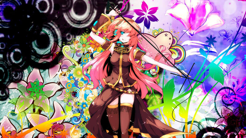 Anime Girl with Bow — Pink, Vibrant, Energetic