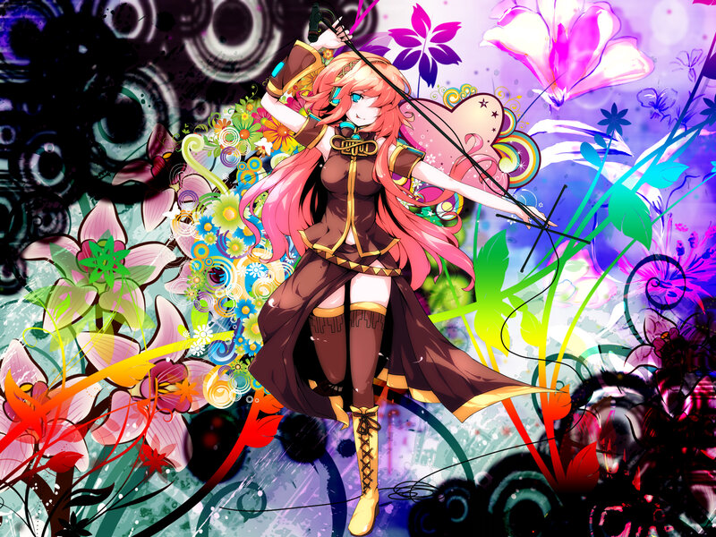 Anime Girl with Bow — Pink, Vibrant