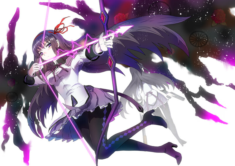 Anime Girl with Bow — Purple, Dramatic, Arrow